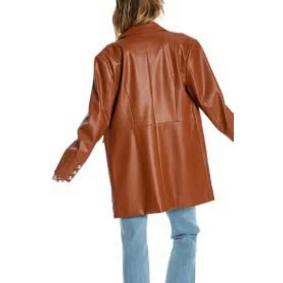 Juicy Couture Oversize Faux Leather Trench Coat in Ginger - Picture 2 of 6